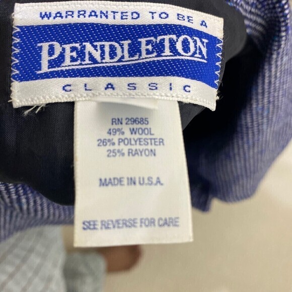 Pendleton Classic Womens Suit Jacket Blazer Blue Wool Blend Fully Lined Size 14 - Picture 8 of 8